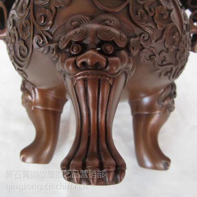 供應(yīng)湖北特色禮品 銅工藝品 純紫銅香爐大明宣德熏香爐    香爐廠家