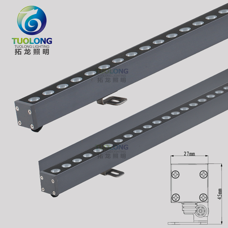 拓龍照明LED線條燈12W結(jié)構(gòu)防水建筑外墻RGBW外控洗墻燈24V