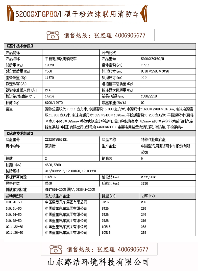 5200GXFGP80型干粉泡沫聯(lián)用消防車